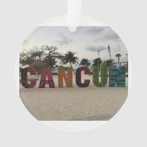 Cancun Sign  Playa Delfines Mexico Ornament