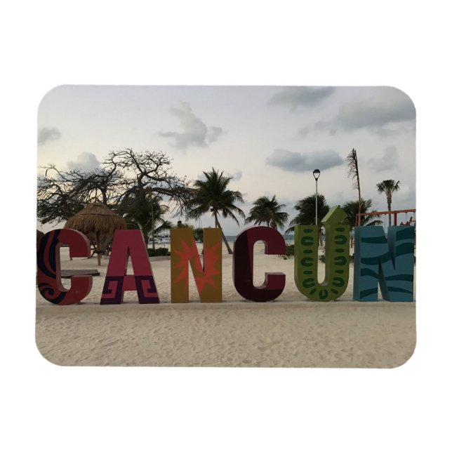 Cancun Sign – Playa Delfines, Mexico Photo Magnet (Horizontal)