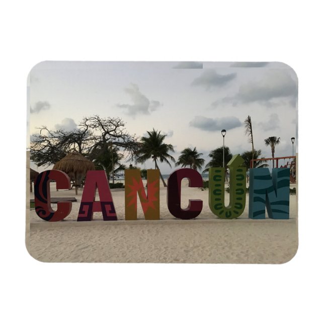 Cancun Sign - Playa Delfines, Mexico Photo Magnet (Horizontal)