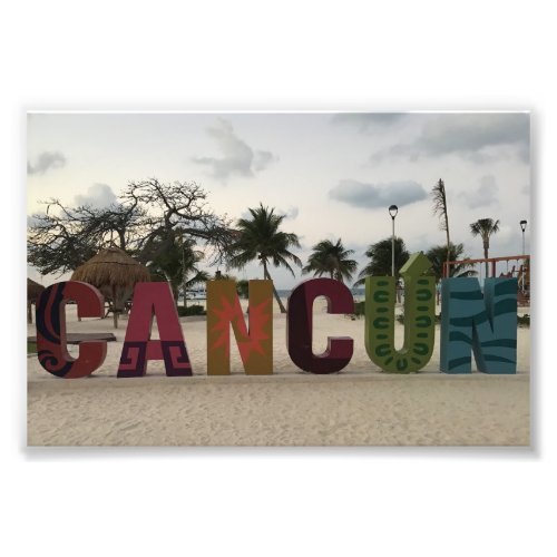 Cancun Sign  Playa Delfines Mexico Photo Print