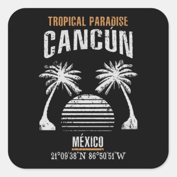 Cancún Square Sticker by KDRTRAVEL at Zazzle