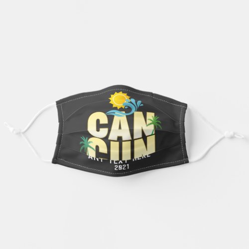 Cancun Summer Vacation Beach Palm Trees Custom  Adult Cloth Face Mask