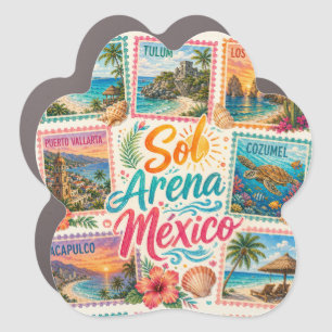 Cancun Sun Sand Mexico Beautiful Beaches Tropical Car Magnet