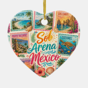 Cancun Sun Sand Mexico Beautiful Beaches Tropical Ceramic Ornament
