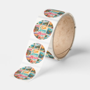 Cancun Sun Sand Mexico Beautiful Beaches Tropical Classic Round Sticker