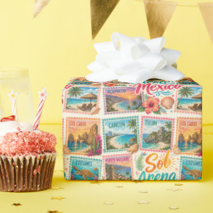 Cancun Sun Sand Mexico Beautiful Beaches Tropical Wrapping Paper