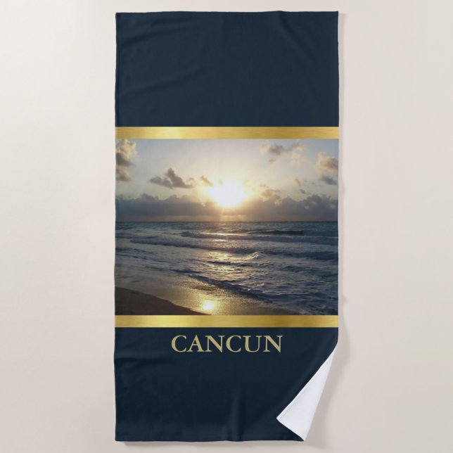Cancun Sunrise Beach Towel (Front)