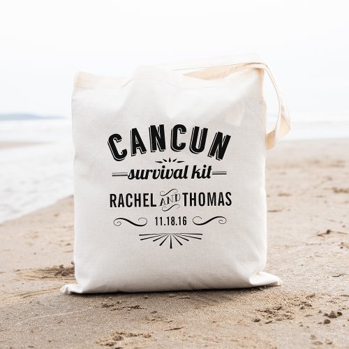 Cancun Survival Kit  Wedding Welcome Tote Bag