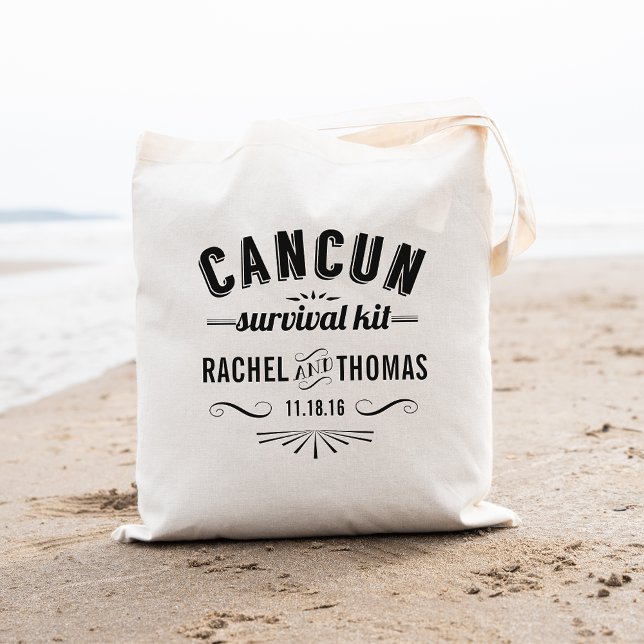 Cancun Survival Kit | Wedding Welcome Tote Bag (Creator Uploaded)