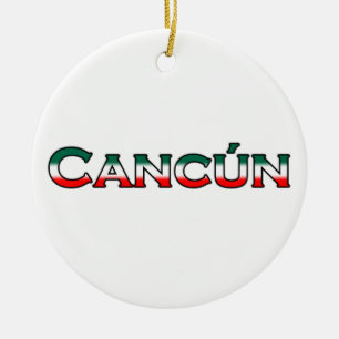 Cancun (text logo) ceramic ornament