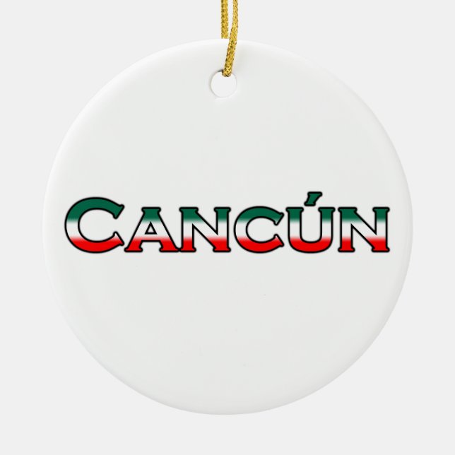 Cancun (text logo) ceramic ornament (Front)