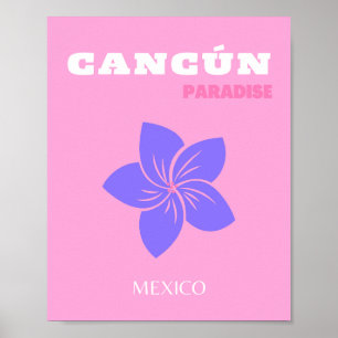 Cancun, Tropical Art, Preppy, Preppy Room, Pink Poster