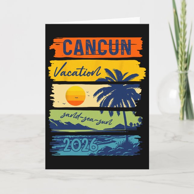 Cancun Vacation 2026 Sea Sand Beach Summer Trip Re Card (Front)
