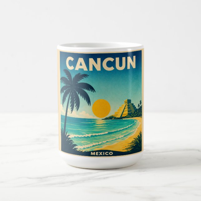 Cancun Vintage Travel Poster Mug (Center)