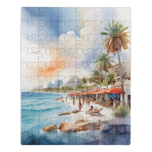 Cancun watercolor art jigsaw puzzle