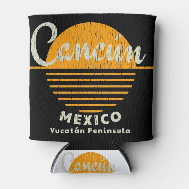 Cancun Yucatan Mexico Sun Can Cooler (Front)