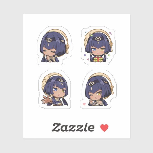 Candace Genshin Impact 4 Pack Sticker Sheet (Sheet)