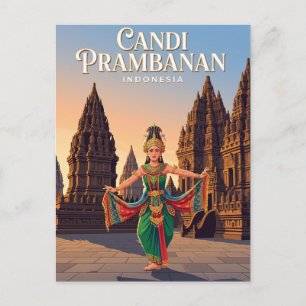 Candi Prambanan Indonesia Postcard