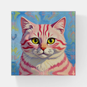 “Candice” A Cherry Striped Mystique – Cat Portrait Paperweight