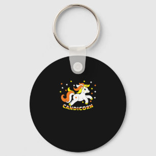 Candicorn Cute Unicorn Halloween Candy Corn Funny Keychain