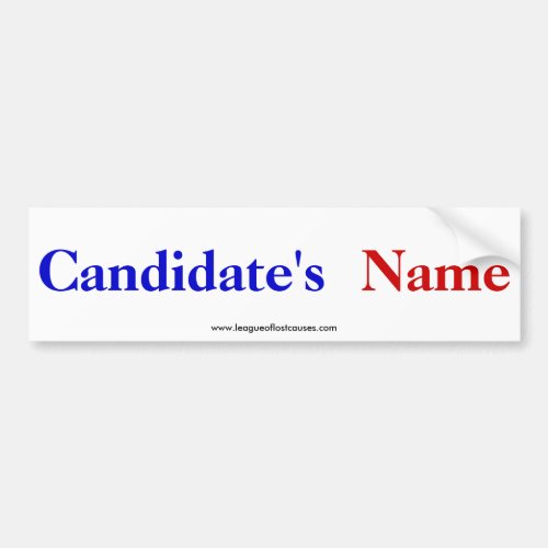 Candidate bumper sticker