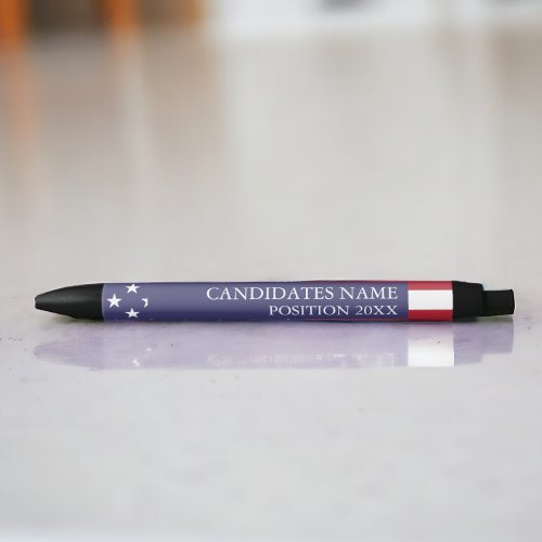 Candidate for election personalized  black ink pen