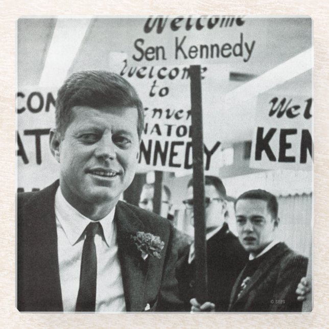 Candidate Kennedy Glass Coaster (Front)