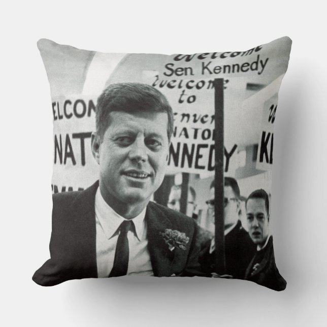 Candidate Kennedy Throw Pillow (Front)