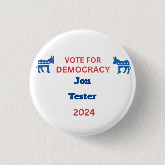 Candidate Name Election 2024 Democrat Customize Button (Front)
