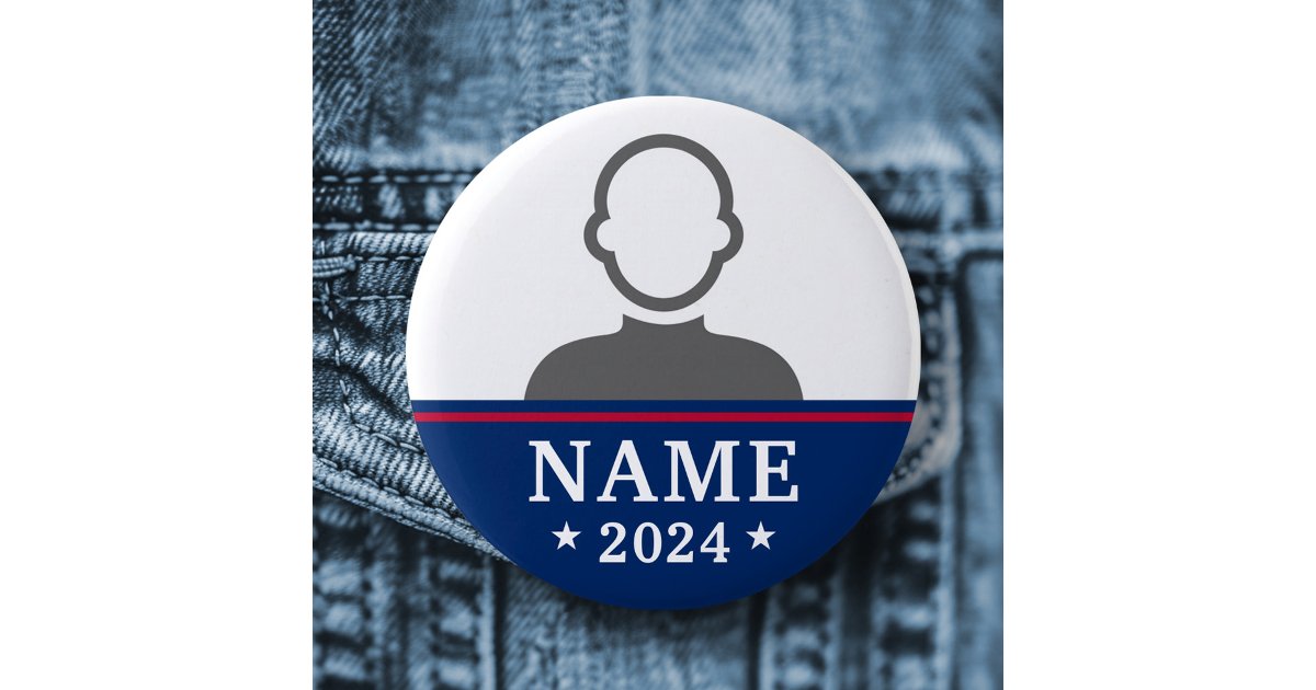 Candidate name political election campaign photo button | Zazzle