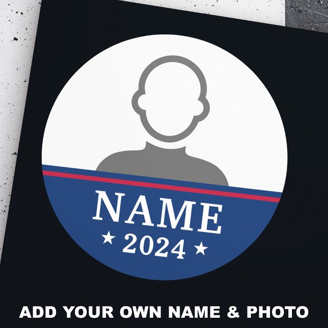 Candidate name political election campaign photo classic round sticker (Candidate name political election campaign photo classic round sticker)
