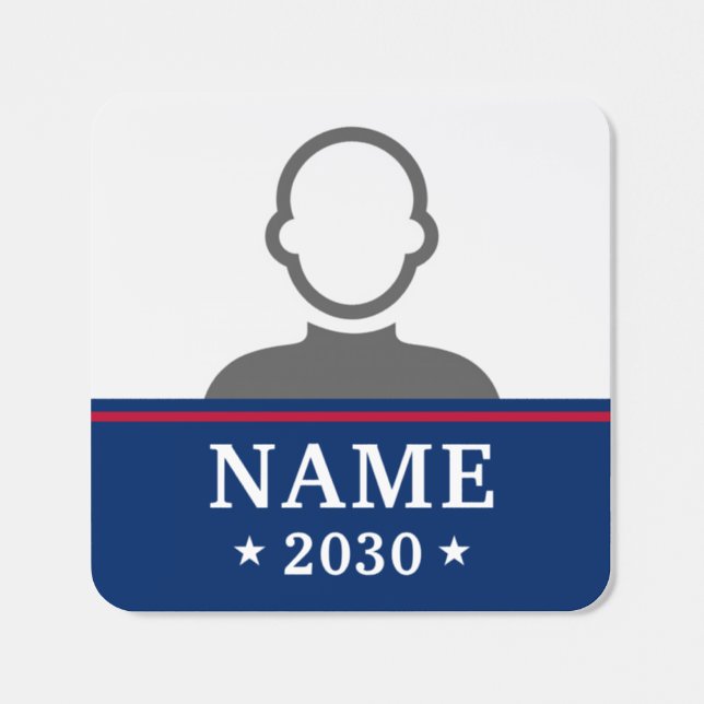 Candidate name political election campaign photo square sticker (Single)