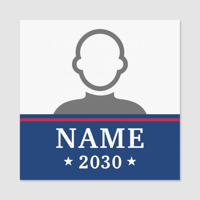 Candidate name political election campaign photo tag (Front)