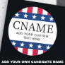 Candidate name political election campaign stars classic round sticker