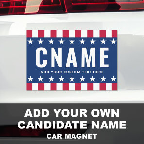 Candidate name slogan political election campaign car magnet