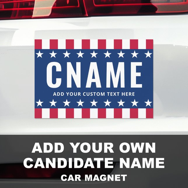 Candidate name slogan political election campaign car magnet (Candidate name slogan political election campaign car magnet)