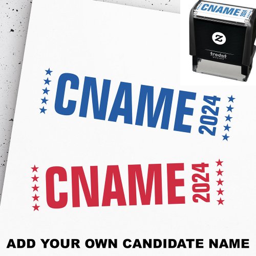 Candidate name year political election campaign self_inking stamp