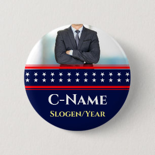 Candidate Photo Name Election Political Campaign Button
