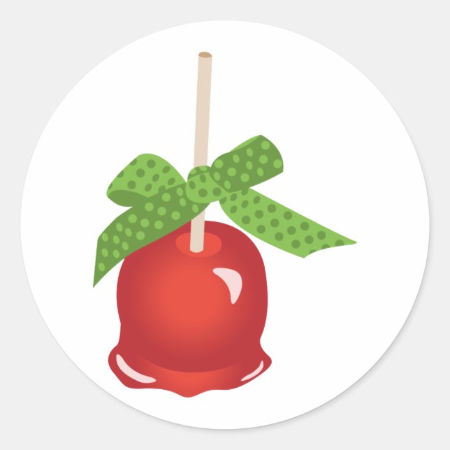 Candied Apple Classic Round Sticker (Front)