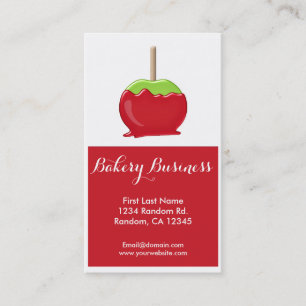Candied apple customizable food business cards