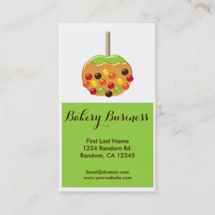 Candied apple customizable food business cards