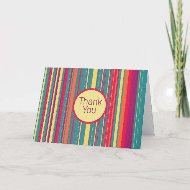 Candied Dreams Stripes Blank Thank You Card (Front)