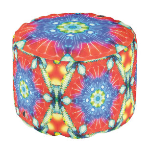 Candied Kaleid Round Pouf