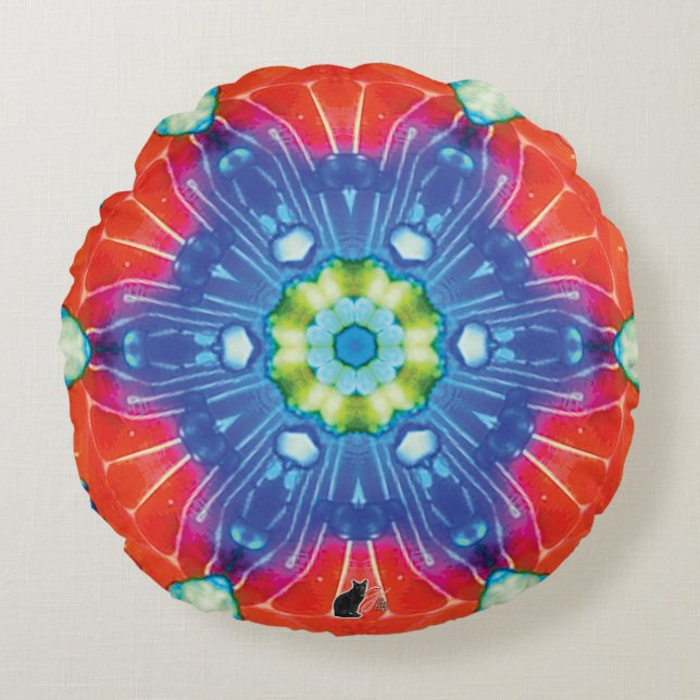 Candied Kaleidoscope  Round Pillow (Front)