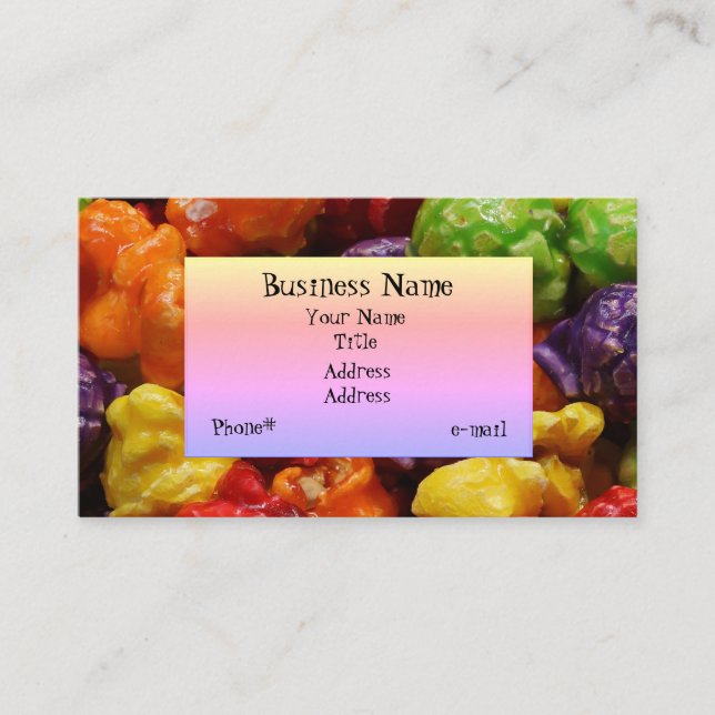 Candied Popcorn Business Card (Front)