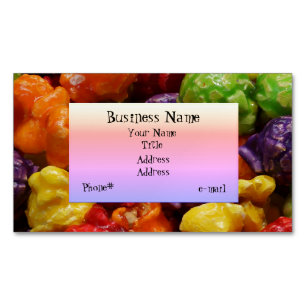 Candied Popcorn Magnetic Business Card