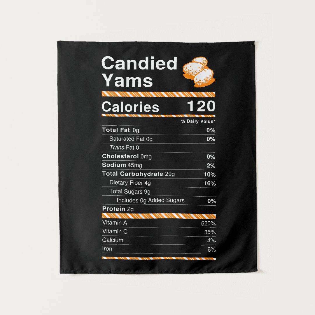 Candied Yams Nutrition Facts Label Tapestry Zazzle