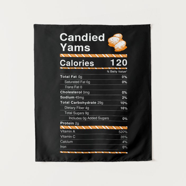 Candied Yams Nutrition Facts Label Tapestry