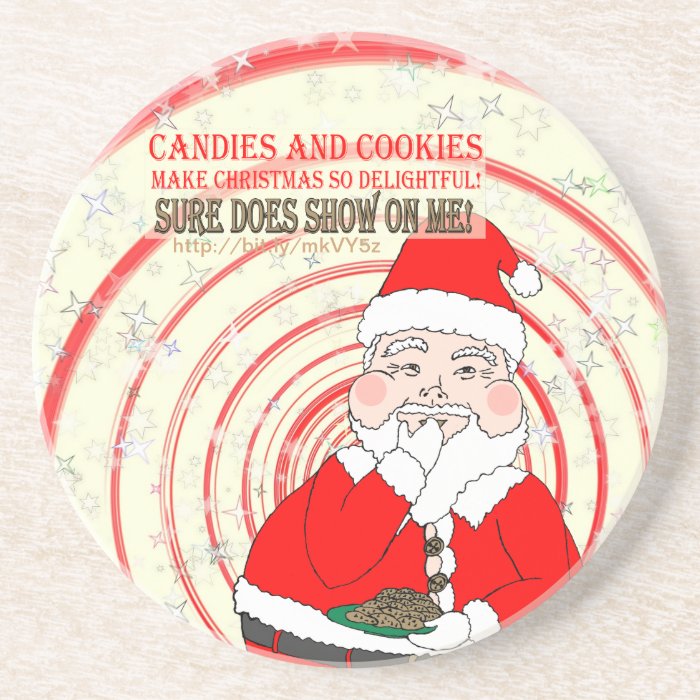 Candies and Cookies Funny Christmas Santa Coasters