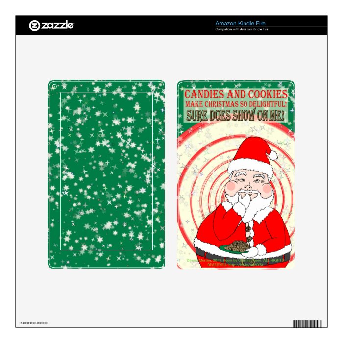 Candies and Cookies Funny Christmas Santa Decals For Kindle Fire